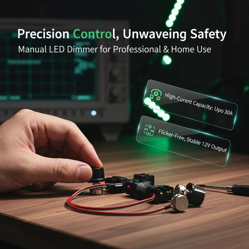 12V PWM LED Dimmer Controller 8A 15A 30A Manual Knob