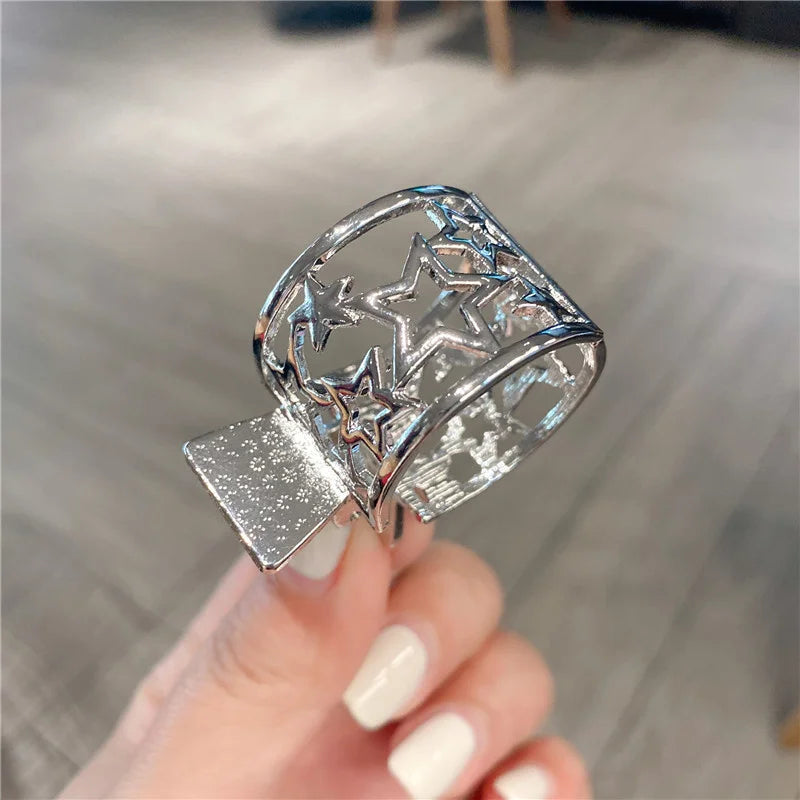 Korean Pearl Crystal Hair Claw Clips – Geometric Style