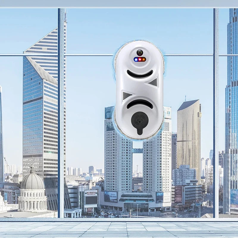 Smart Window Cleaning Robot – Auto Spray, UPS Backup & Remote
