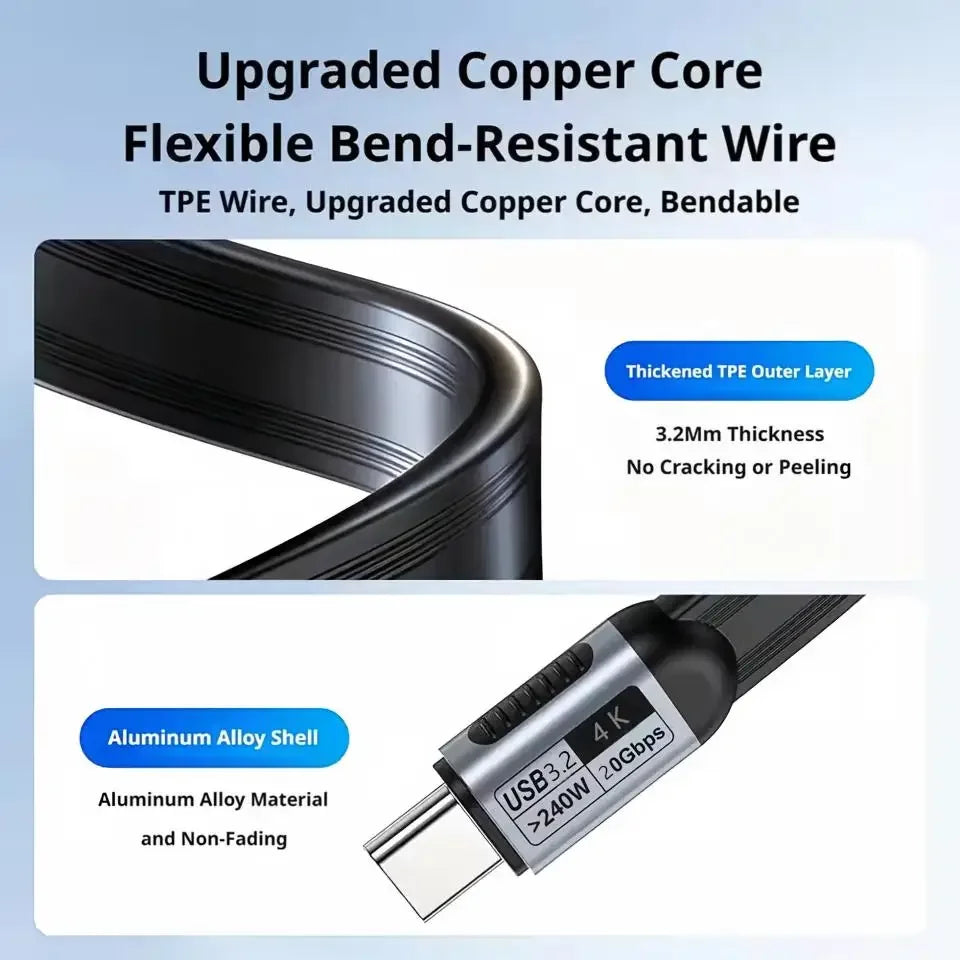 240W USB-C Cable 20Gbps Thunderbolt 5 | 4K@60Hz Fast Charge