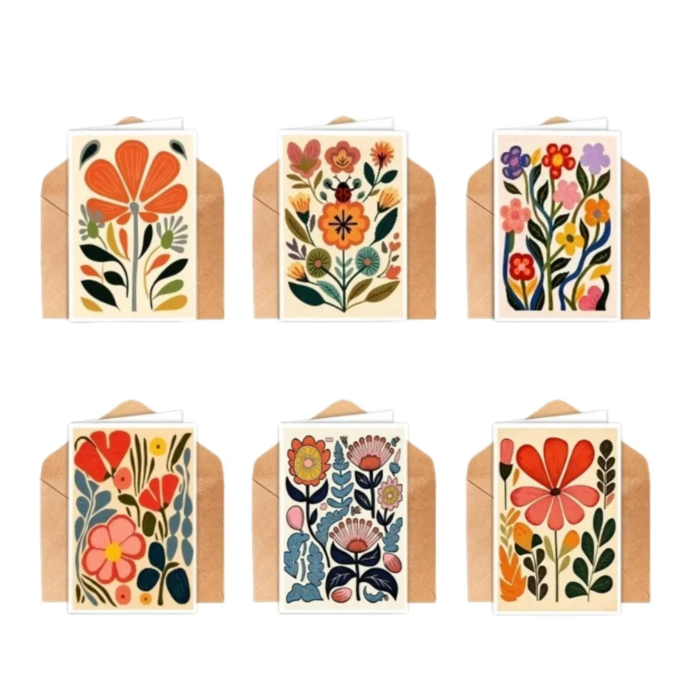 Boho Floral Thank You Cards with Envelopes — 12 or 24 Pack