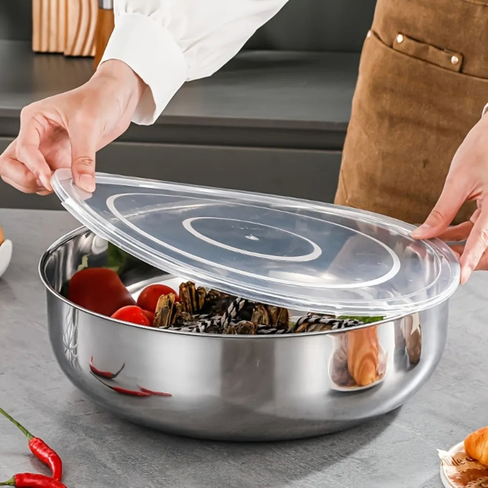 Large Stainless Steel Mixing Bowl – Dough, Salad & Soup