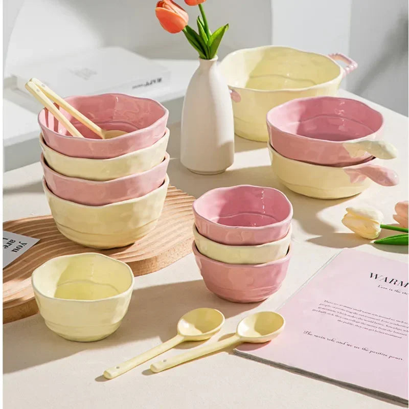 Ceramic Handle Bowl – Salad, Soup & Baking Bowl
