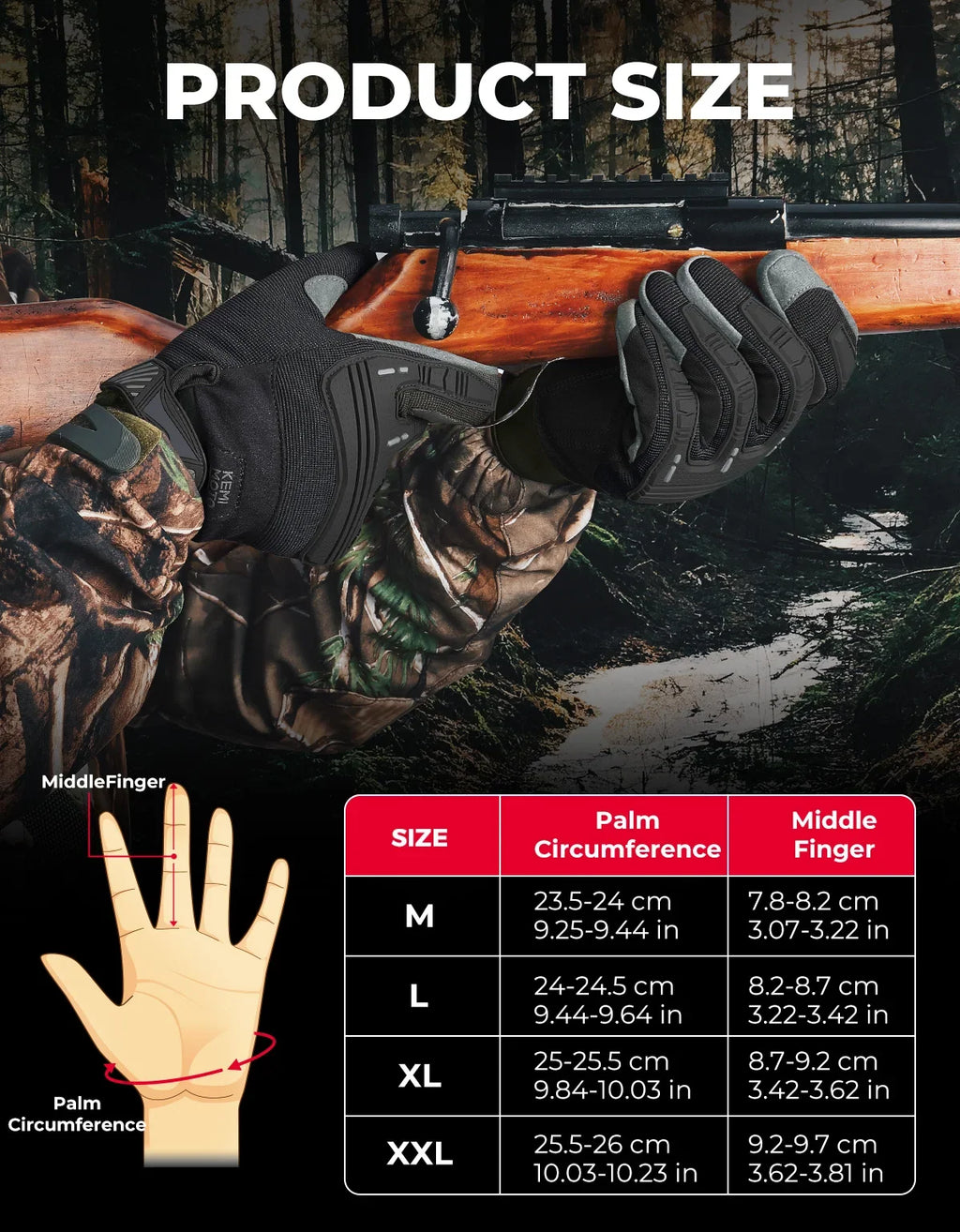 KEMIMOTO Tactical Gloves – Touchscreen Full Finger Outdoor