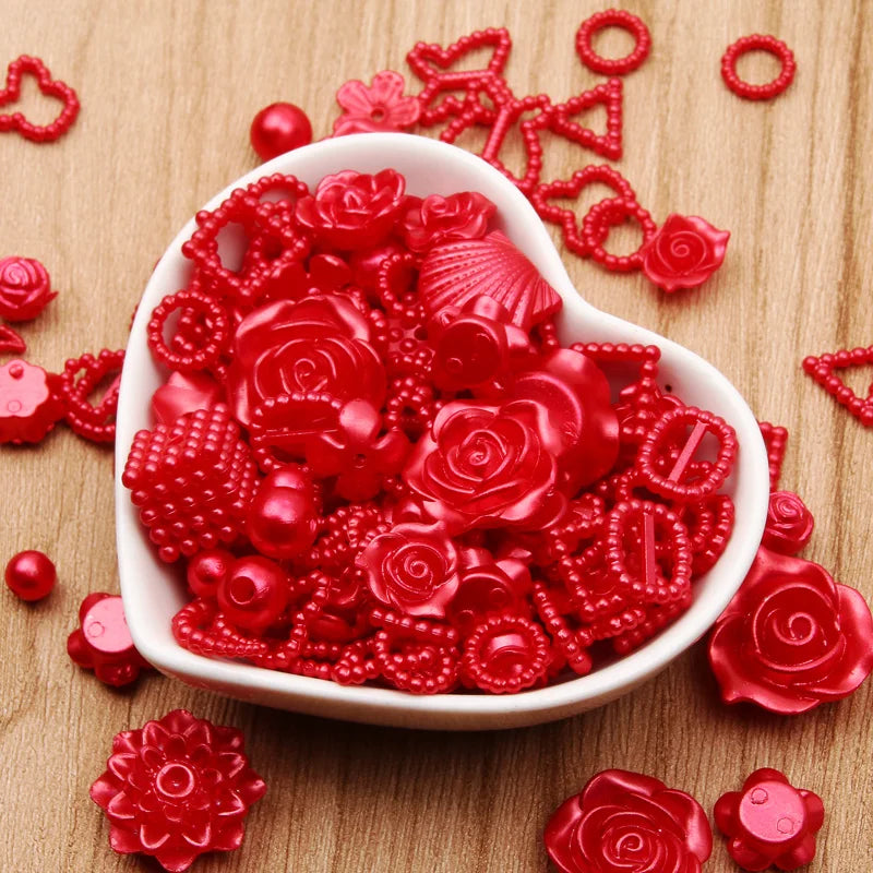 Mixed Acrylic Beads 20g – Hearts Leaves Flowers DIY Jewelry