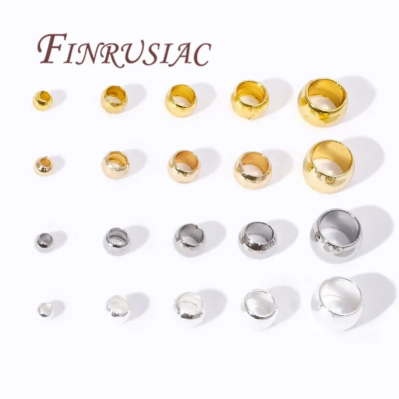 18K Gold Plated Crimp Beads 2mm–4mm | Stopper Spacer Findings