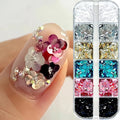 3D Flower Nail Glitter Sequins 12 Grids – Retro Nail Art Charms