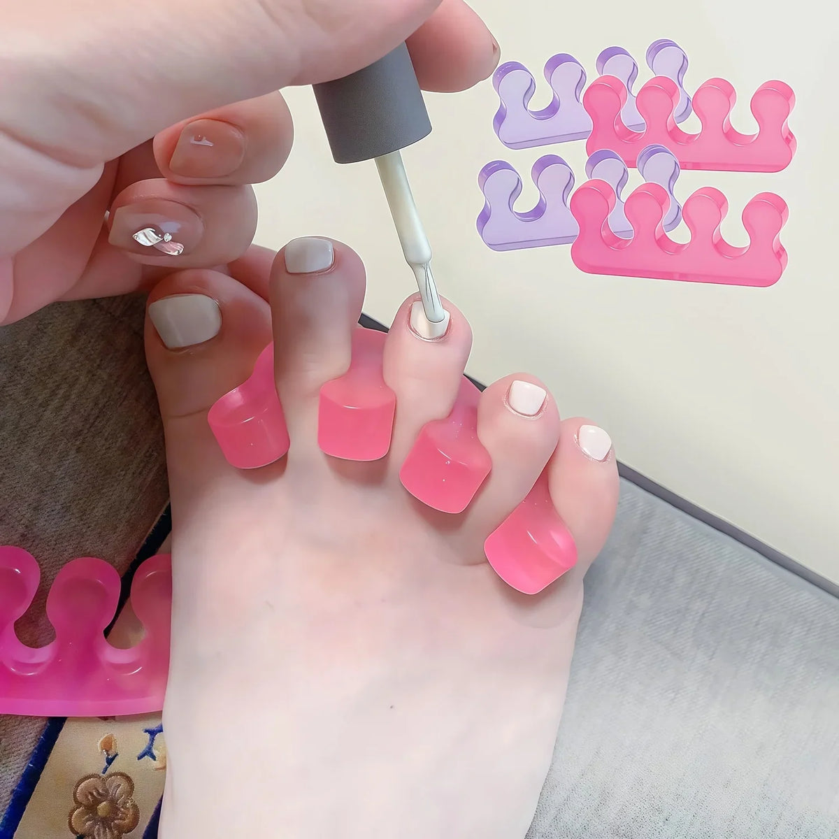 Silicone Toe Separators Soft Gel Spacers for Pedicure | 1 Pair