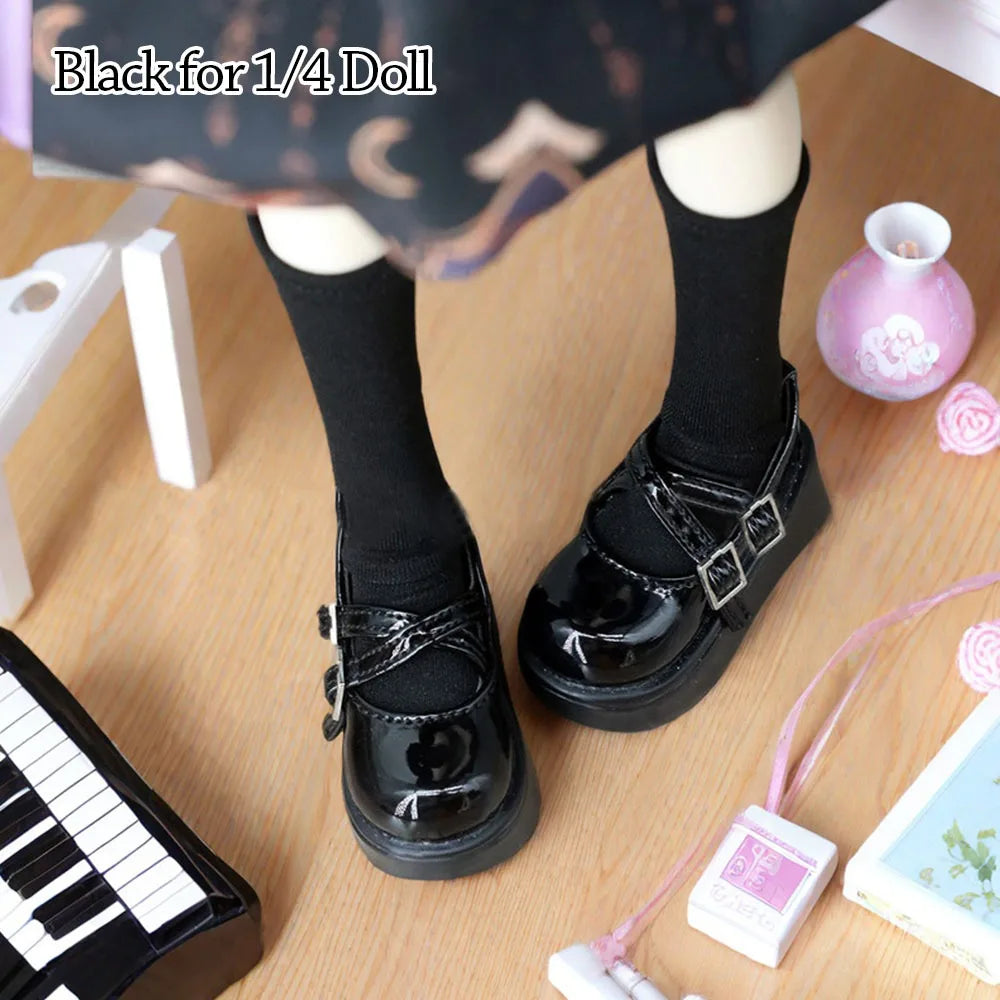 PU Leather High Heel Shoes for 1/3 & 1/4 BJD Dolls 45/60cm