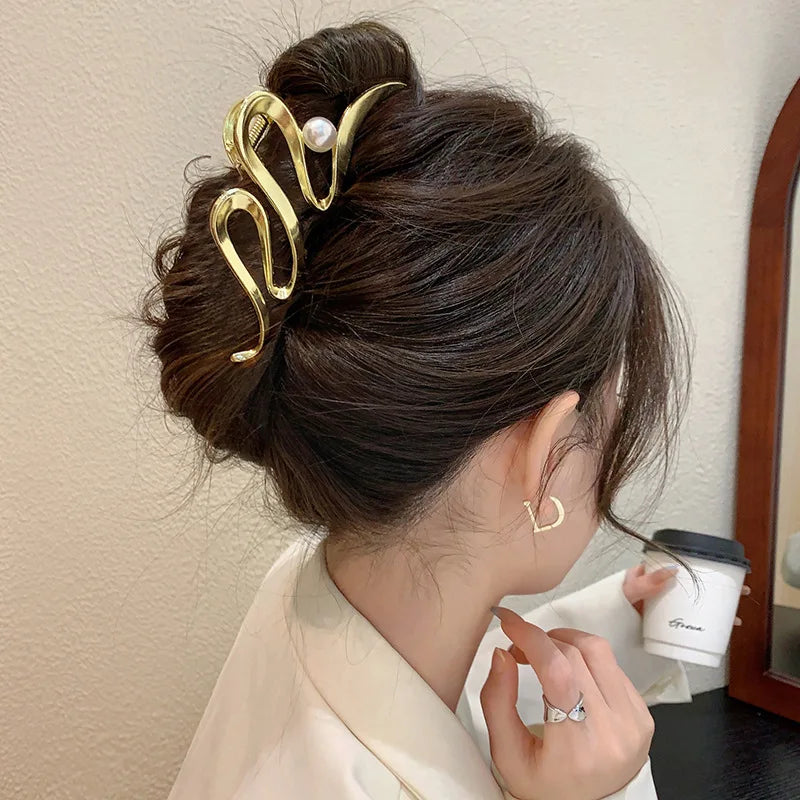 Metal Geometric Hair Claw Clips – Korean Style Barrettes Women