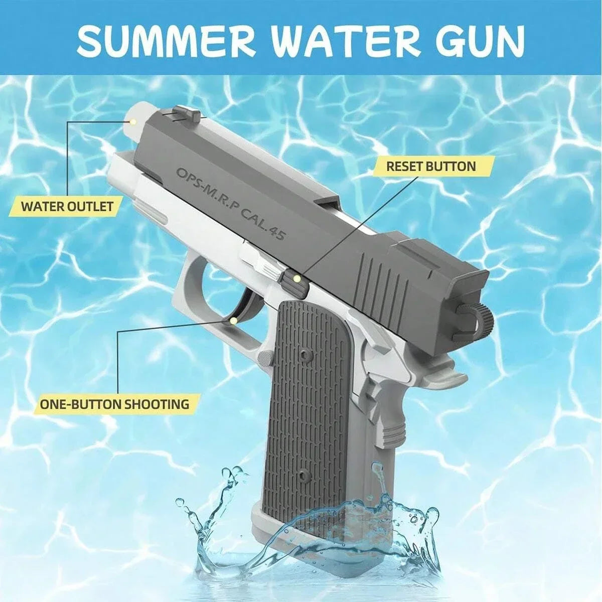 Water Gun Squirt Pistol – Pool Beach Summer Toy for Kids