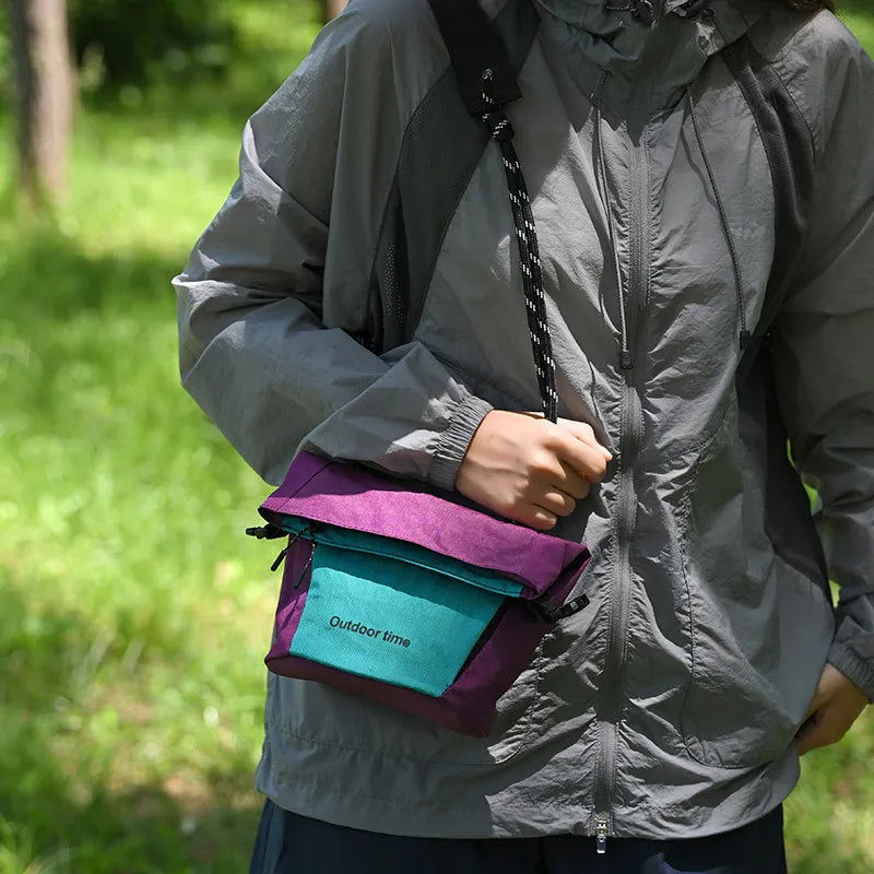 Color Block Crossbody Phone Bag – Unisex Outdoor Mini Bag