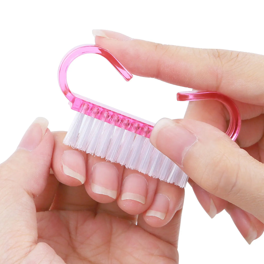 10Pcs Mixed Color Nail Brushes – Manicure & Scrub Set