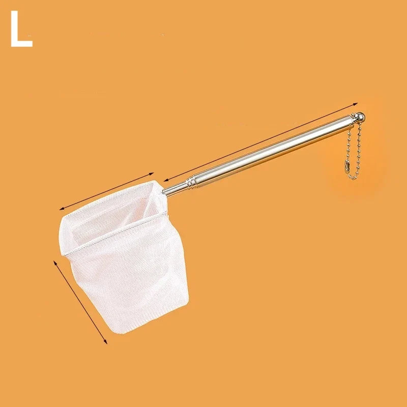 Aquarium Square Fish Net Extendable Handle & Suction Cup