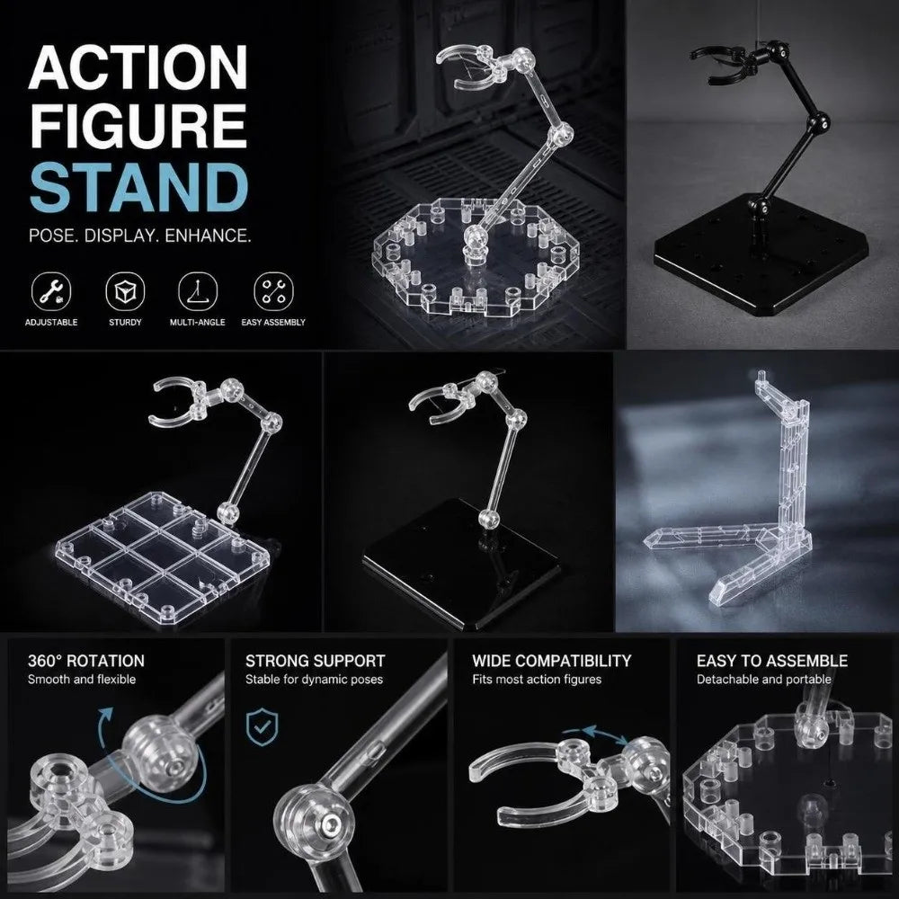 Transparent Gundam Action Figure Display Stand – PVC 1/144