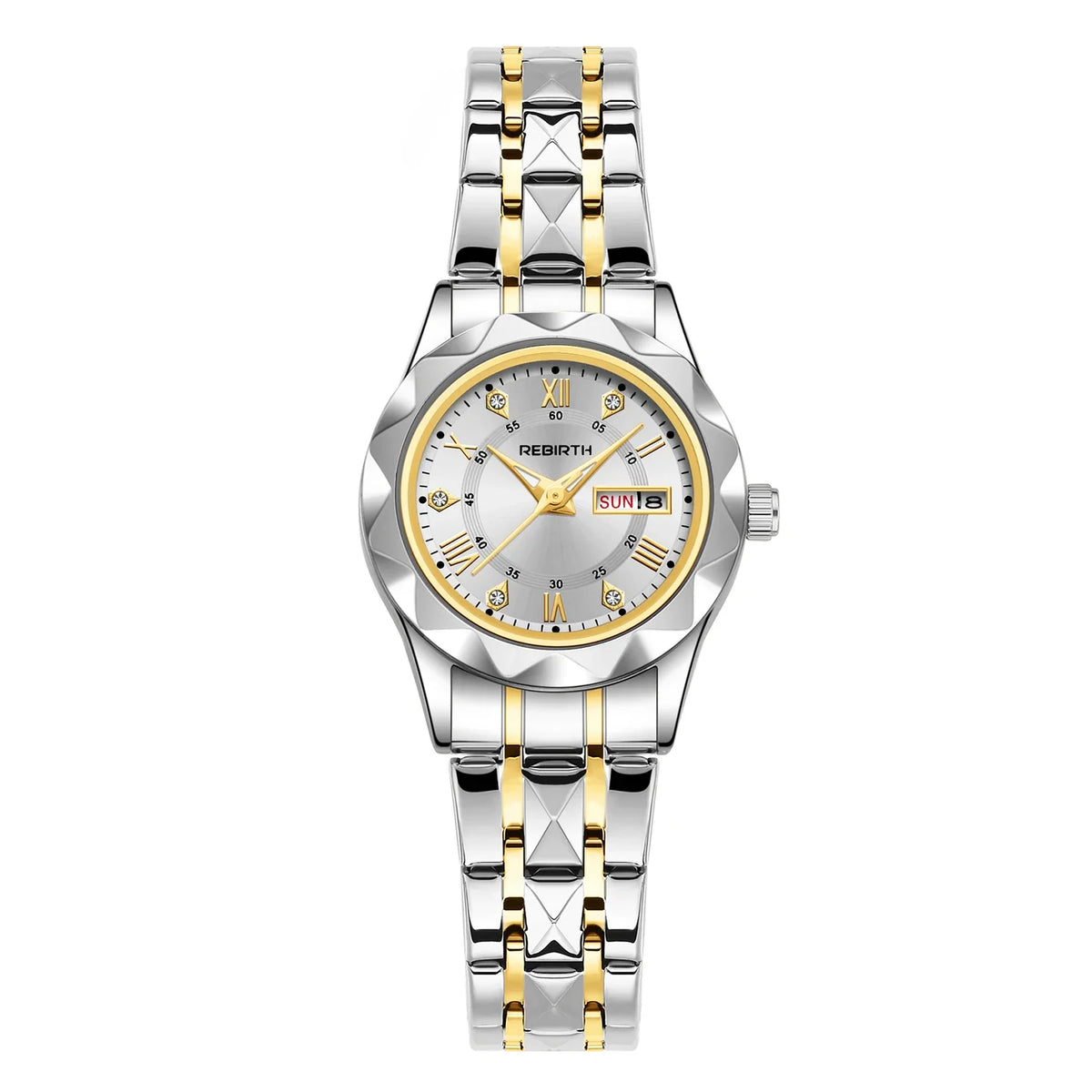 REBIRTH Women's Quartz Watch – Day & Date Display | Stylish