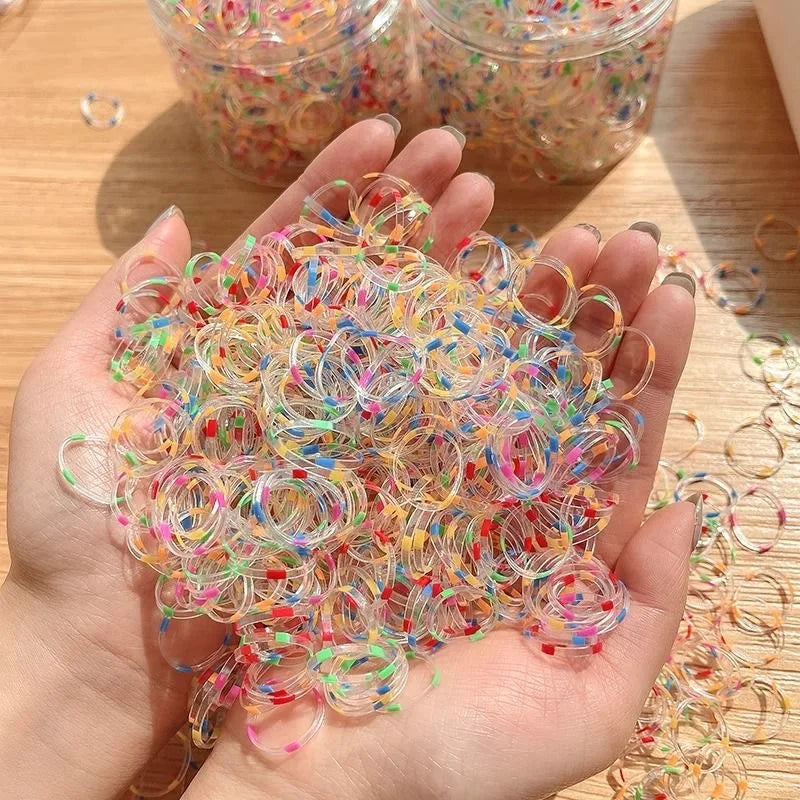 800 Pcs Girls Colorful Elastic Hair Bands – Gentle Kids Scrunchies