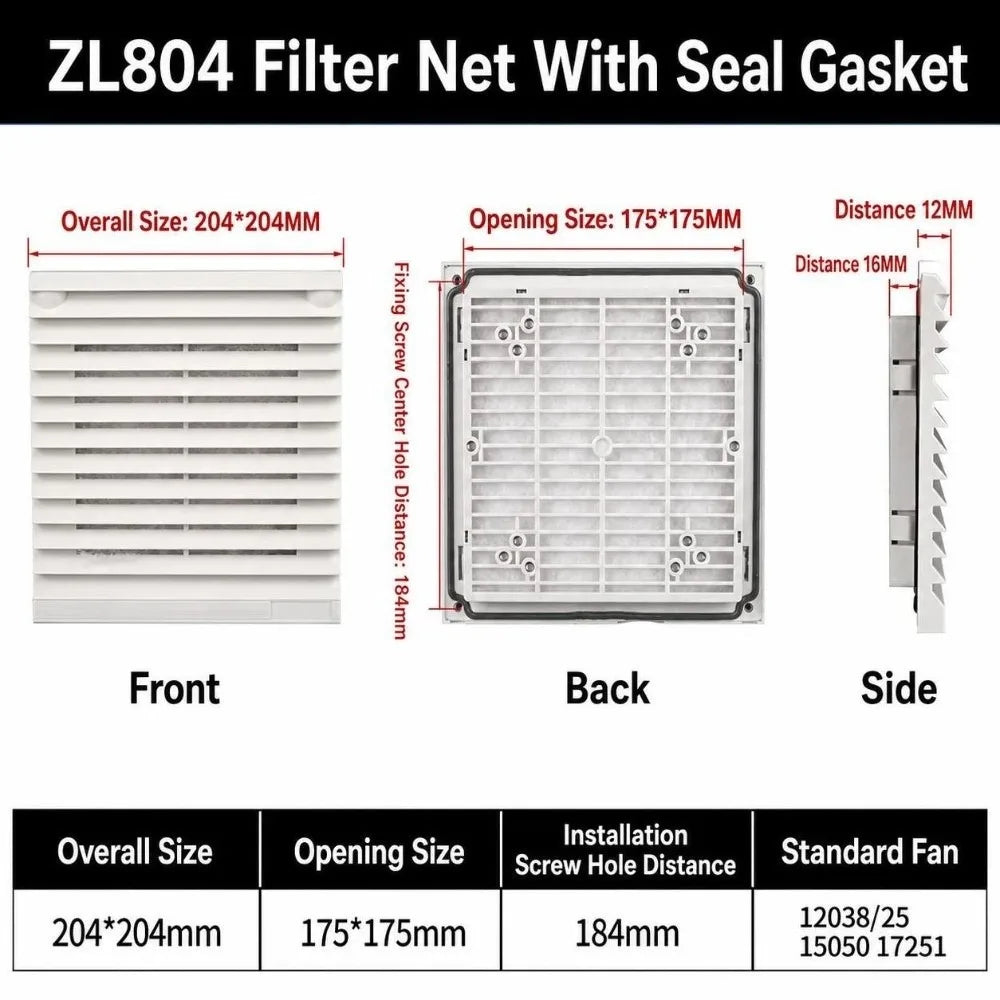 ABS Vent Grille Dustproof Waterproof Louver Fan Cover
