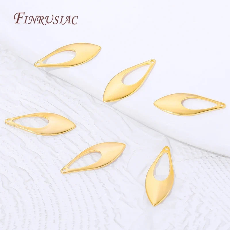 18K Gold Plated Openwork Leaf Teardrop Charms – DIY Jewelry