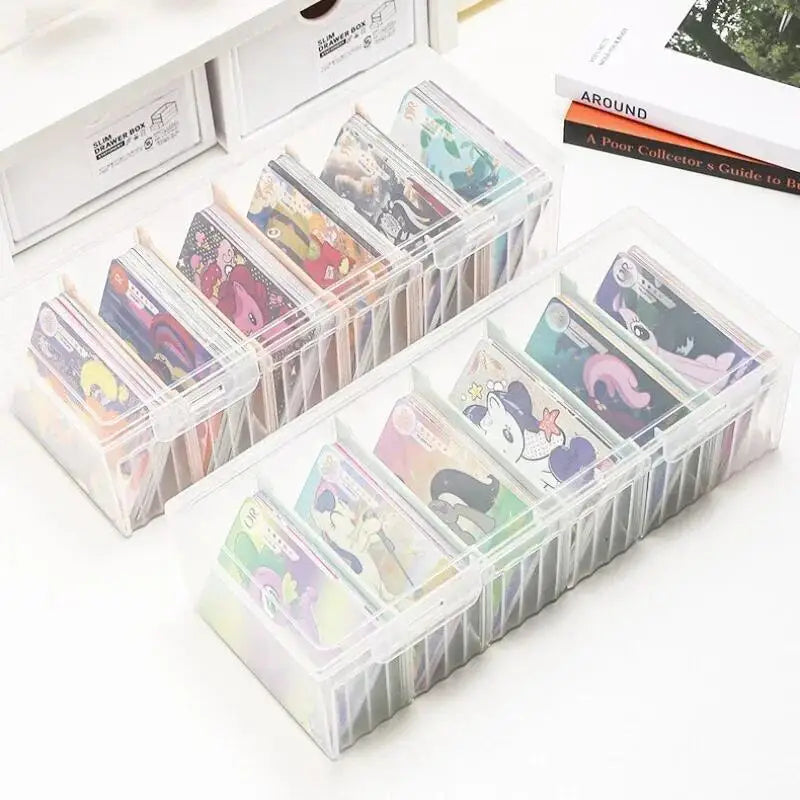 Clear Card Storage Box – Holds 550+ Cards, Adjustable Divider