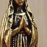 Brass Virgin Mary Figurine Pendant – Vintage Copper Keepsake