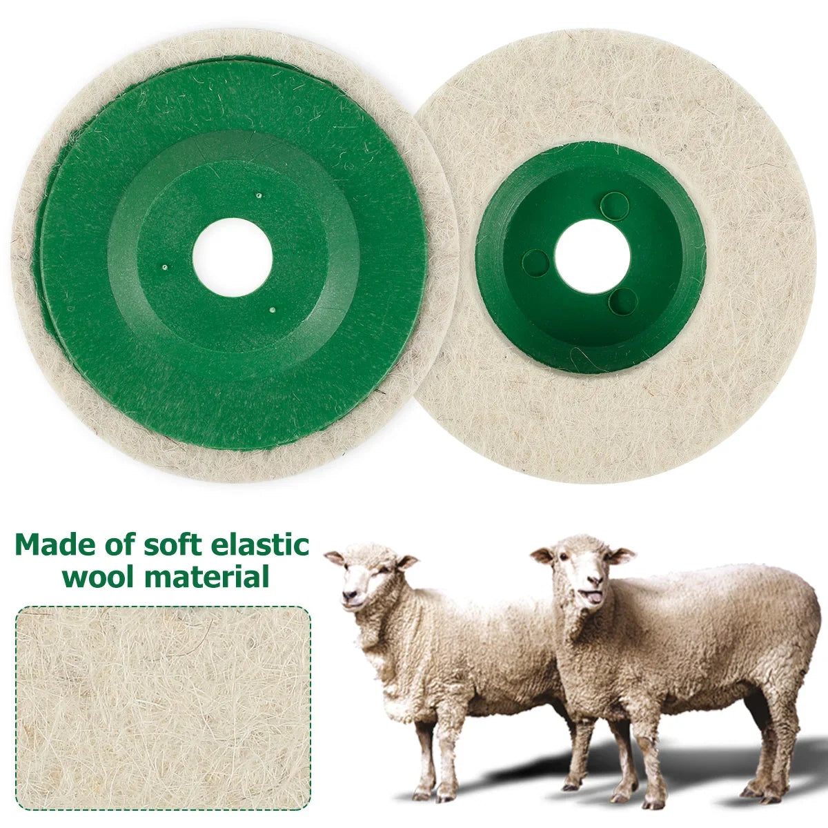 10Pcs 4" Wool Felt Buffing Pads for Angle Grinder Polishing