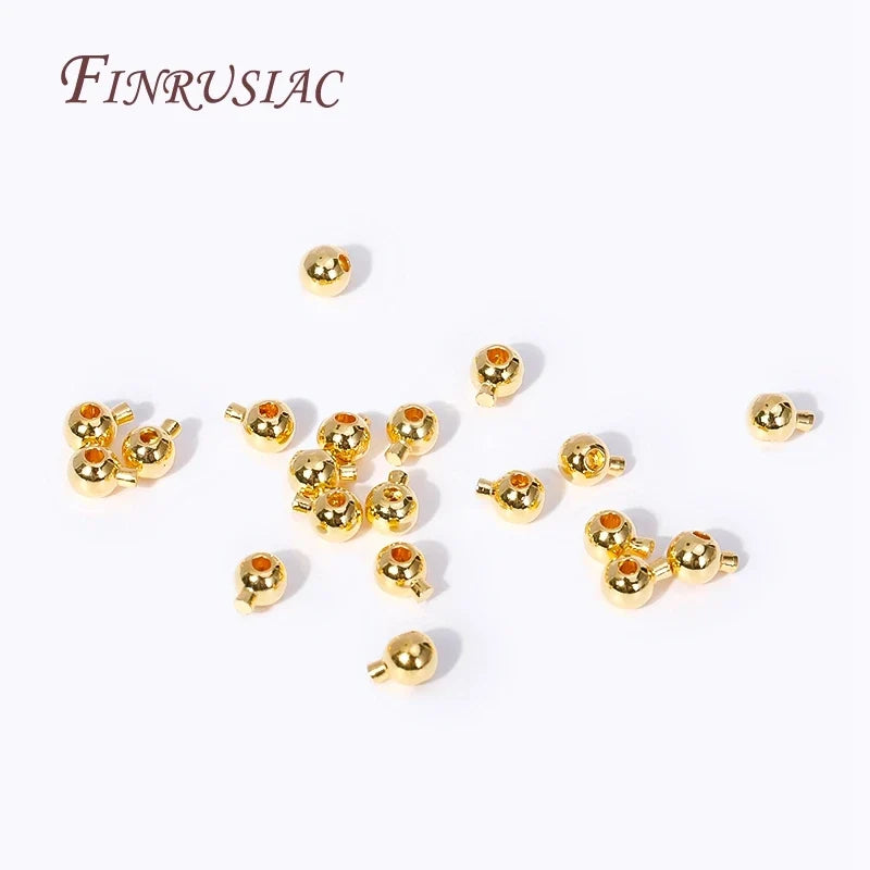 18K Gold Plated Brass Crimp End Beads for Memory Wire | Wholesale