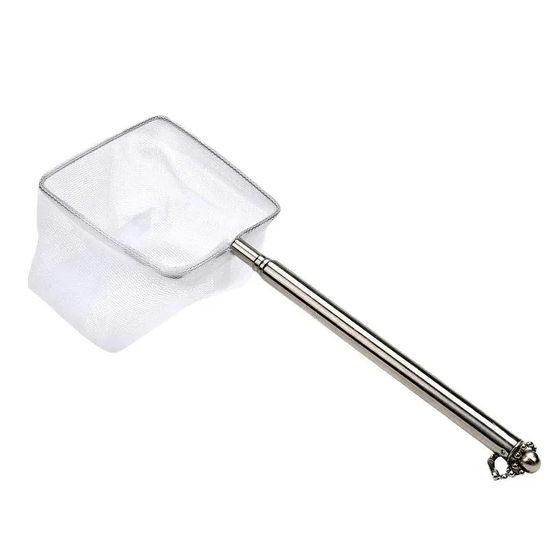 Aquarium Square Fish Net Extendable Handle & Suction Cup