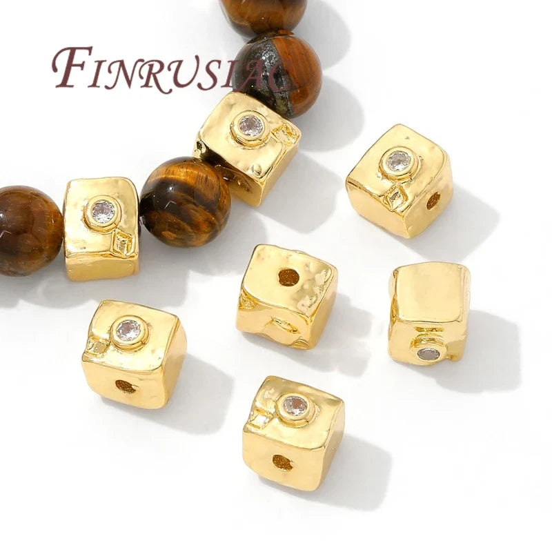 8mm Square Spacer Beads 18K Gold Plated – DIY Jewelry Findings