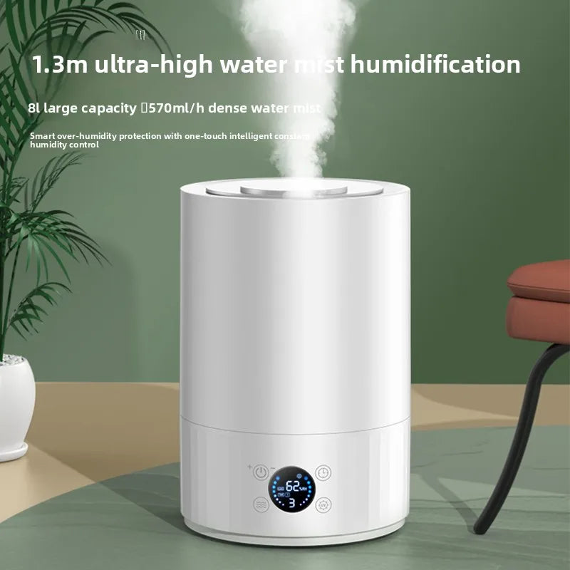 Smart 8L Ultrasonic Humidifier – Digital Display & Auto Mist