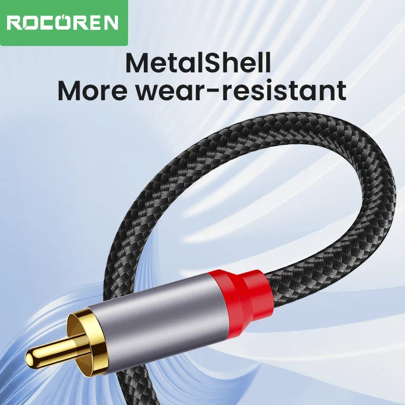 Rocoren 3.5mm to 2 RCA Audio Cable HiFi Stereo Splitter