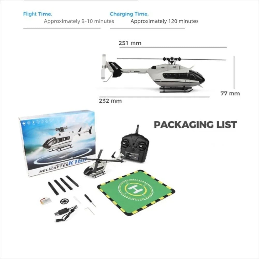K160 4-Channel RC Helicopter 6-Axis Gyro | USB Rechargeable
