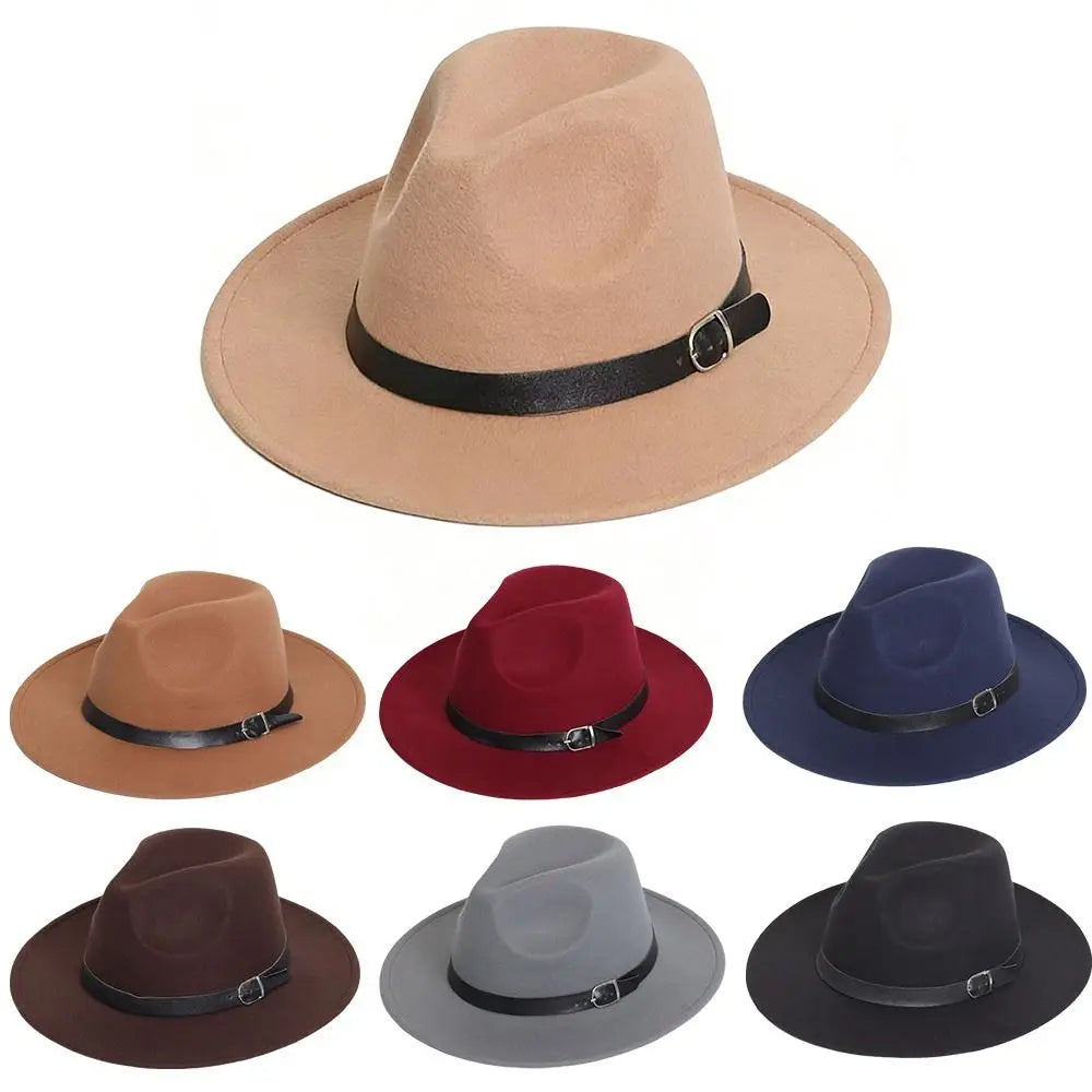 Wide Brim Felt Fedora Hat – Jazz Cap for Dance & Party