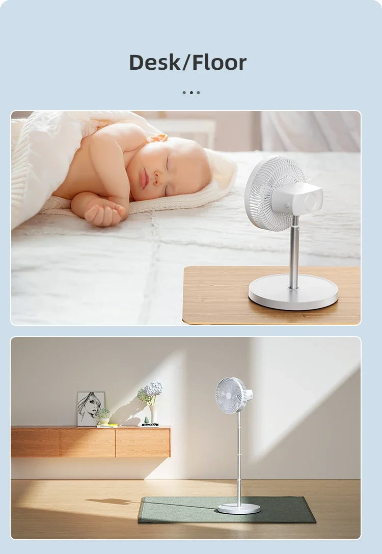 10-Inch Rechargeable Oscillating Floor Fan – 4 Speed Remote