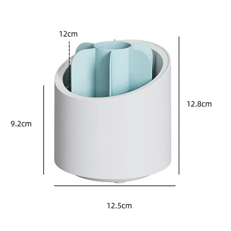 360° Rotating Makeup Brush Organizer | 7-Grid Desktop Holder