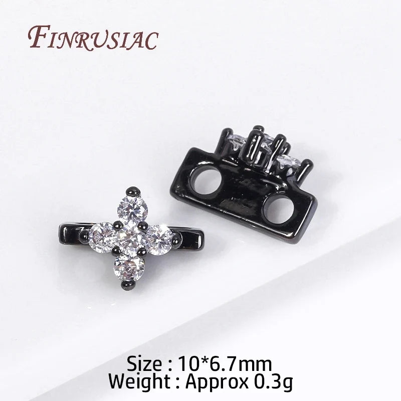 18K Gold Plated Zircon Flower Connector Spacer Beads – DIY Jewelry