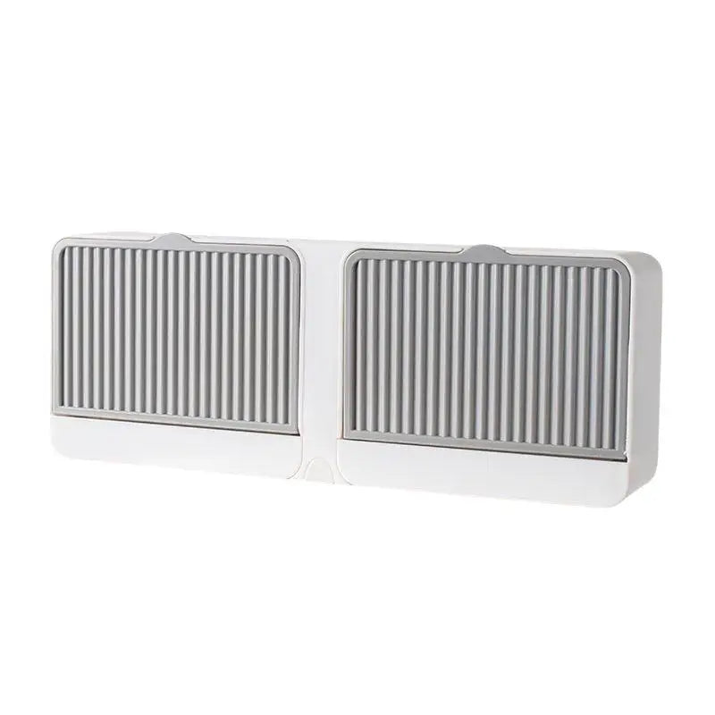Wall Mounted Flip-Top Draining Soap Holder with Dustproof Lid