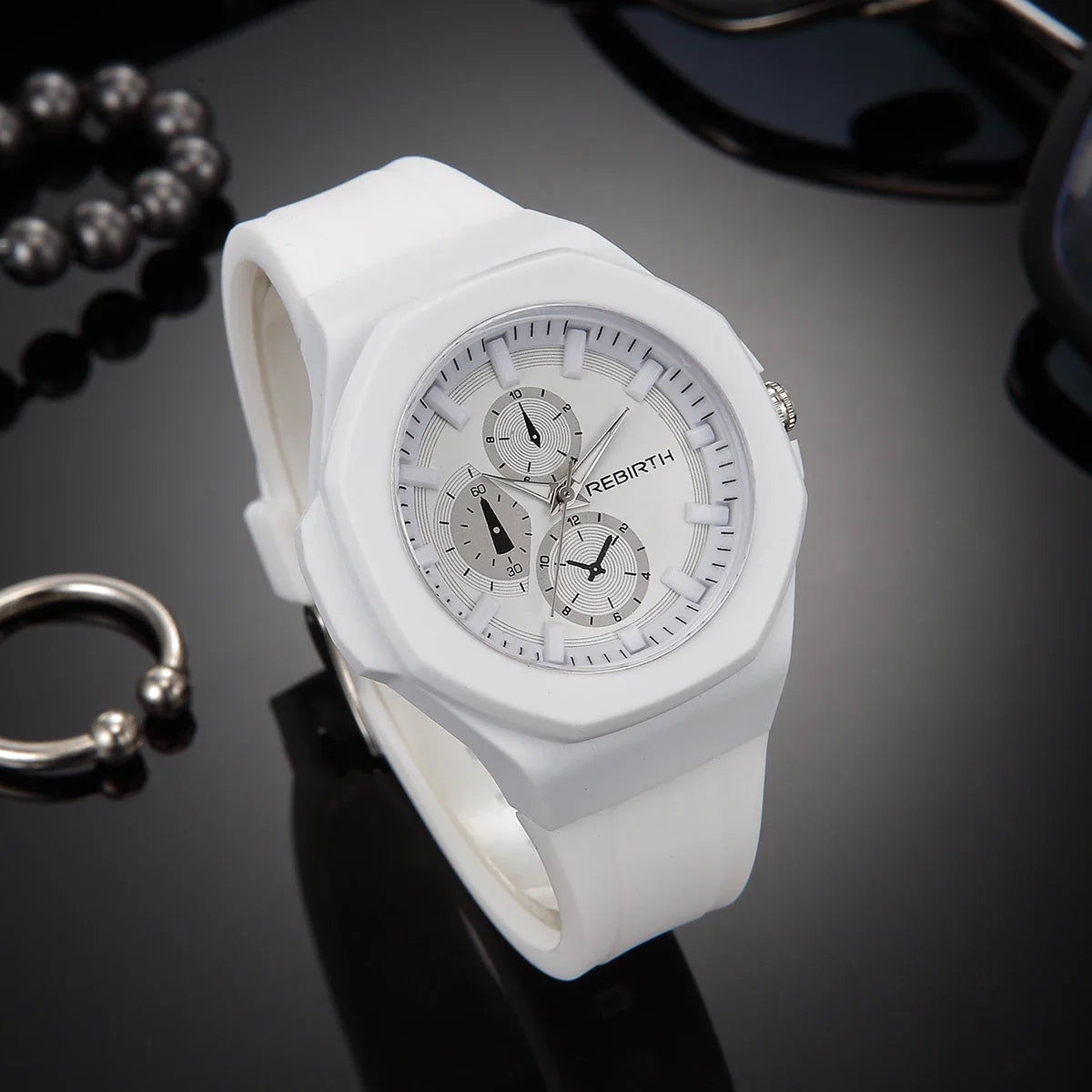 REBIRTH Unisex Silicone Quartz Watch – Minimalist Style