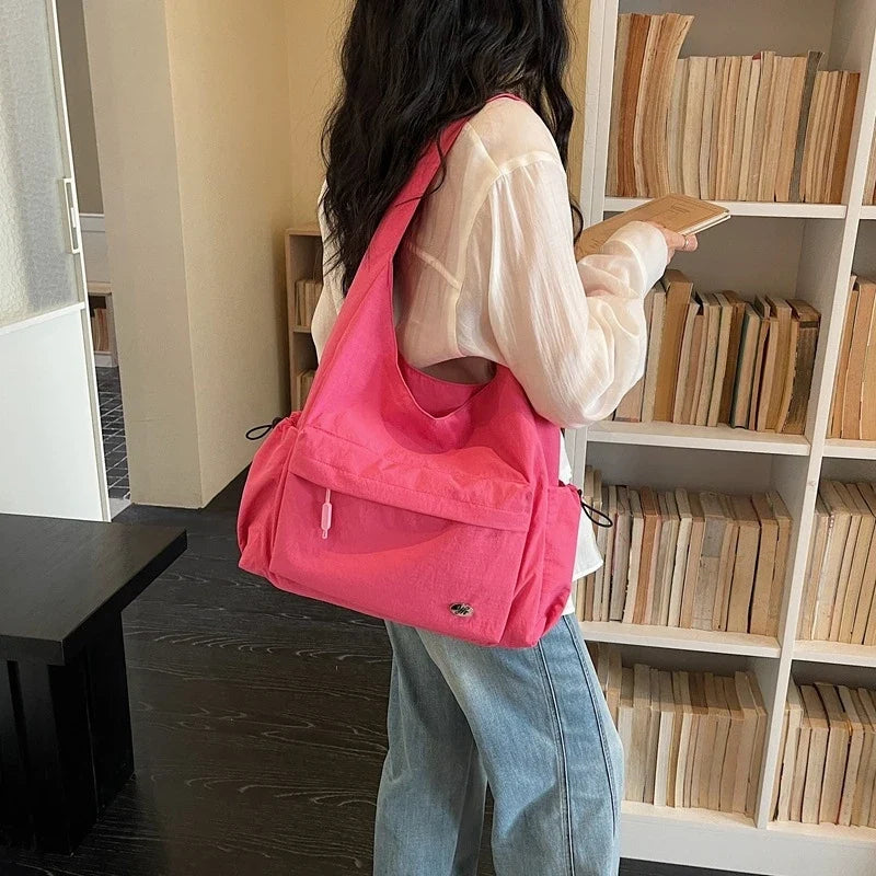 Women's Large Capacity Minimalist Nylon Tote Shoulder Bag