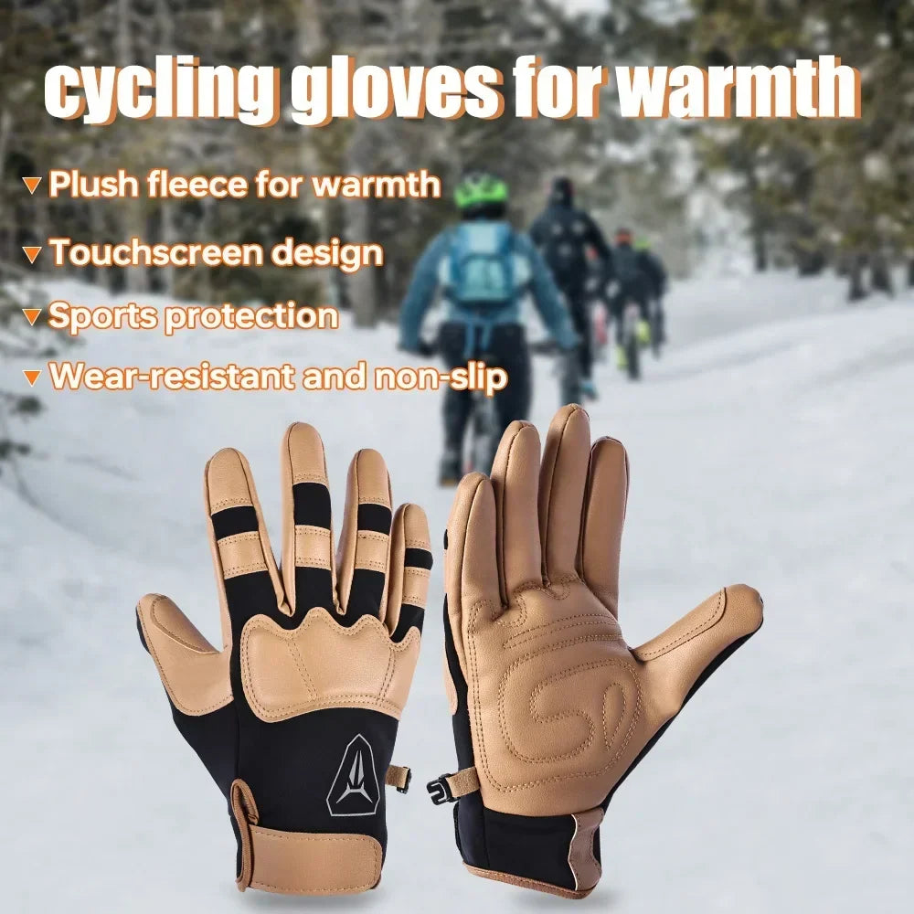 Winter Cycling Gloves – Thermal Windproof Touchscreen Full Finger