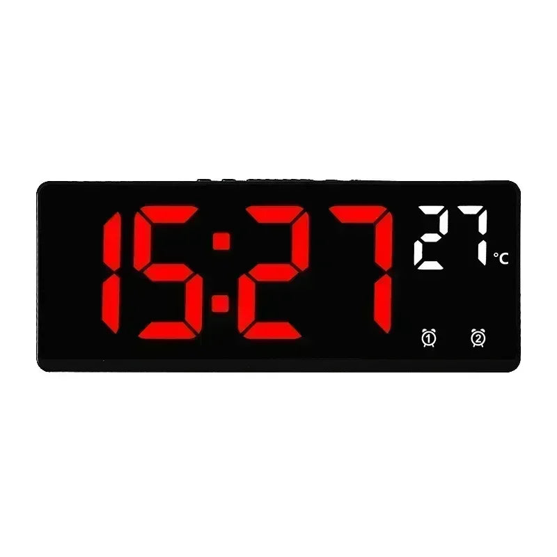 Voice Control LED Digital Alarm Clock – Dual Alarm & Temp