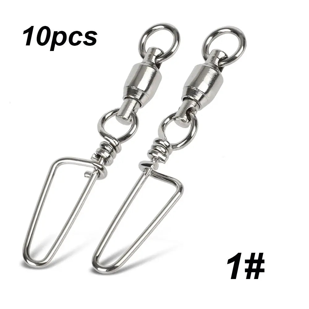 Stainless Steel Ball Bearing Swivel Fishing Snap Connector 0–8#