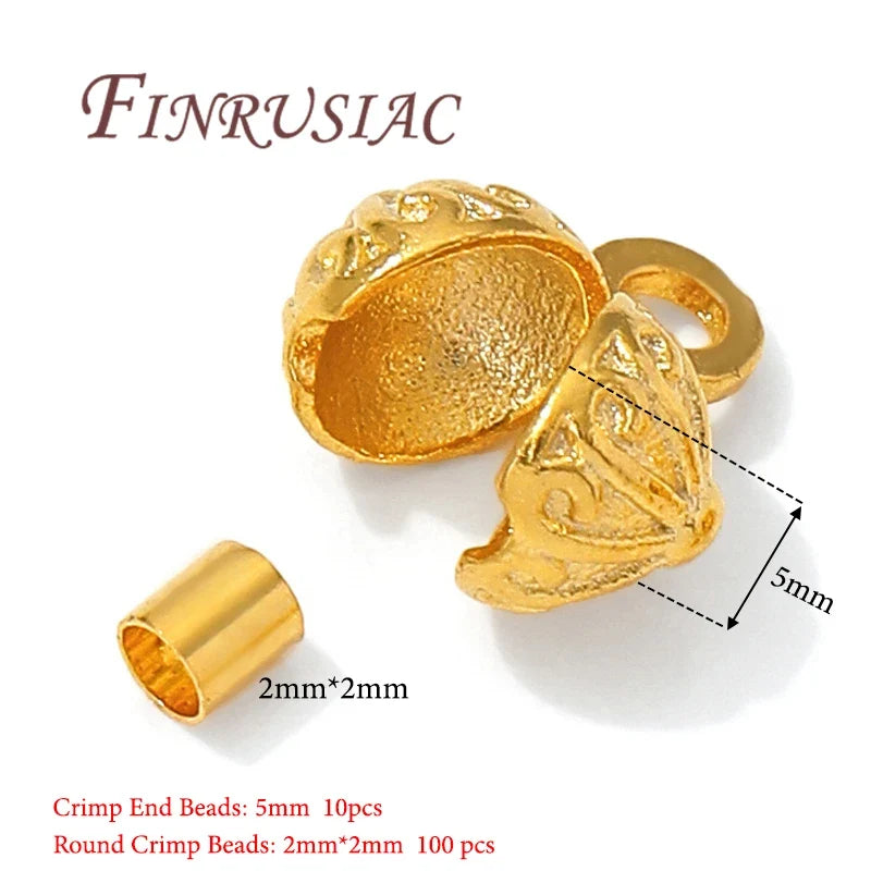 110Pcs 18K Gold Plated Crimp Beads & Covers – DIY Jewelry