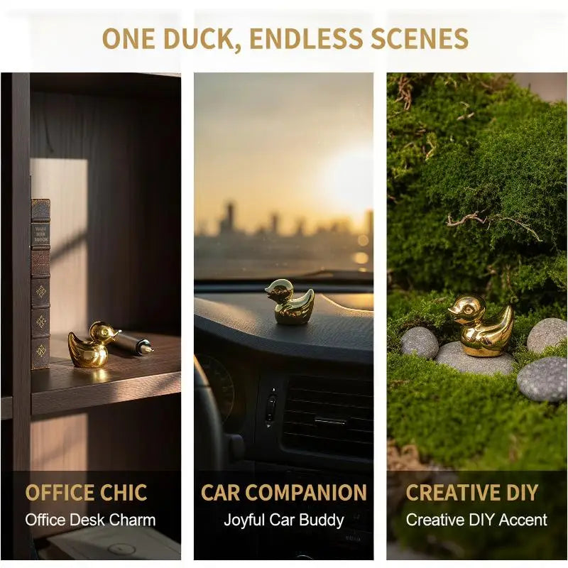 Mini Golden Duck Resin Figurines – Party & Dollhouse Decor