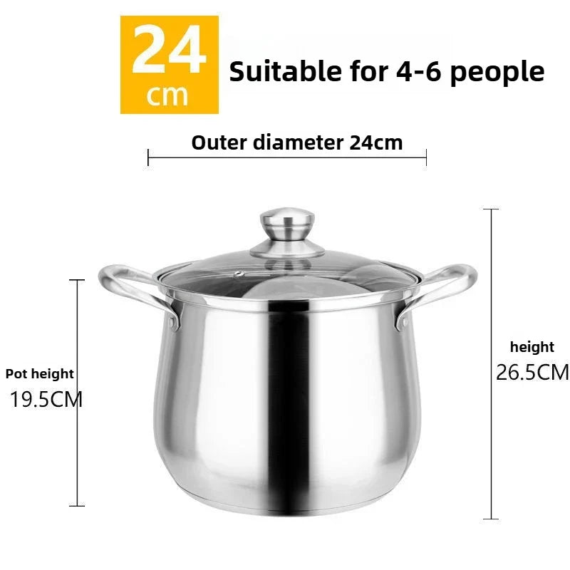 FEB.WIND 5L Stainless Steel Stock Pot with Lid | Soup Pot