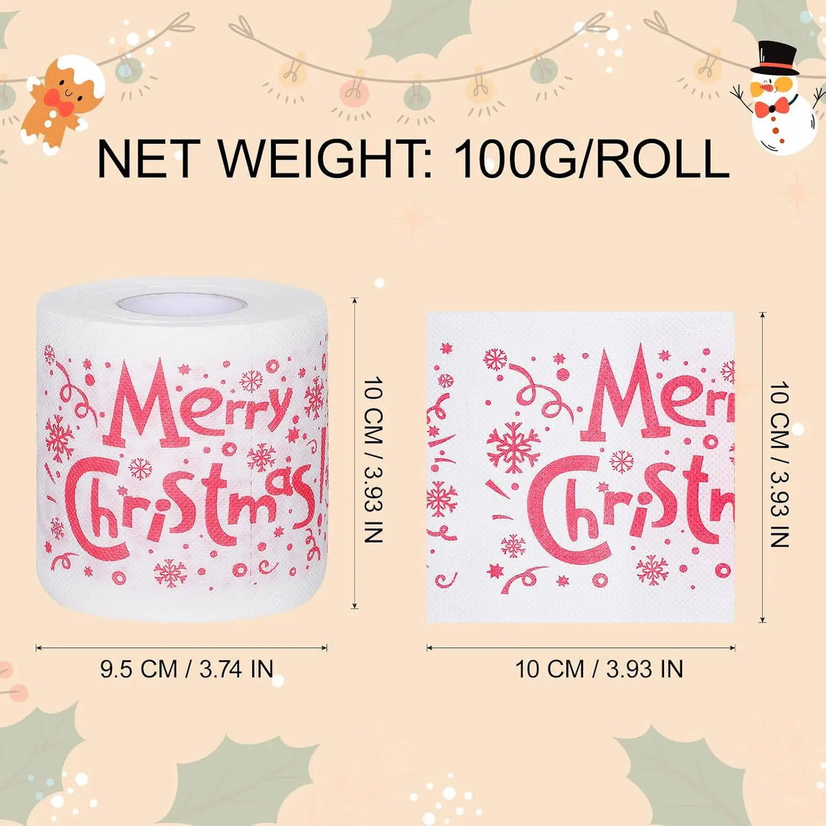 Santa Claus Printed Toilet Paper – Funny Christmas Gag Gift