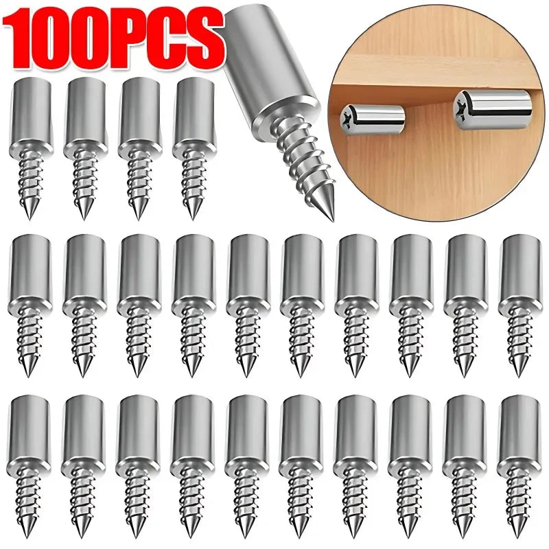 Shelf Support Pegs Self-Tapping Screws with Non-Slip Sleeve 50/100Pcs
