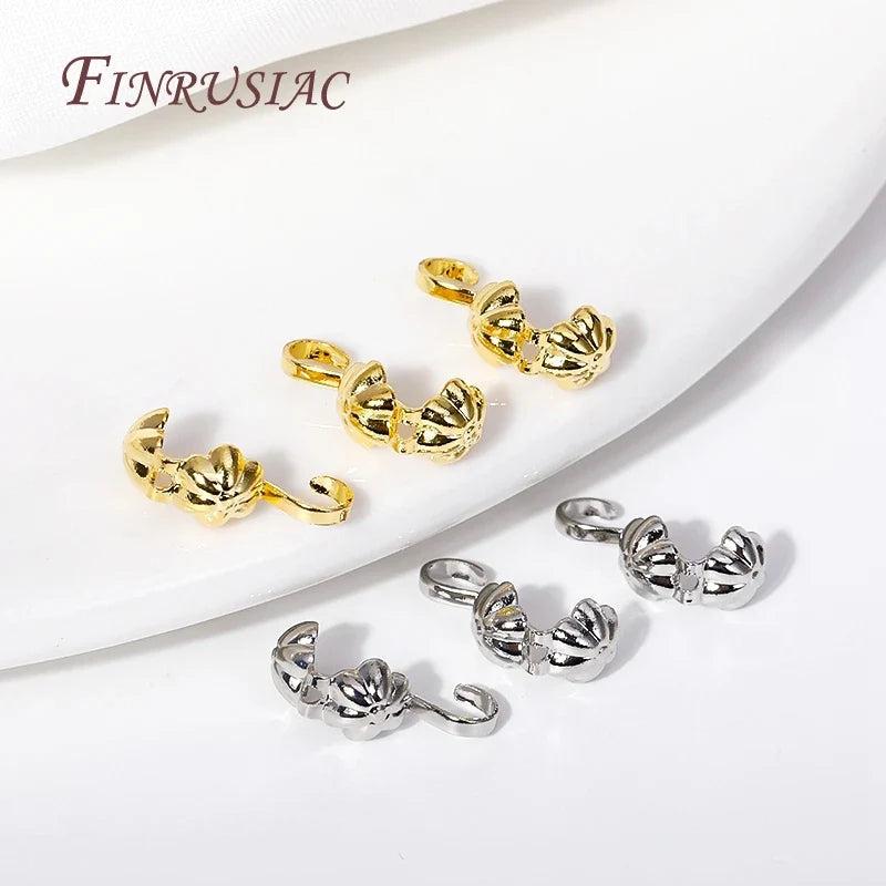 18K Gold Plated Star Double-Cup Bead Tips | DIY Jewelry Findings