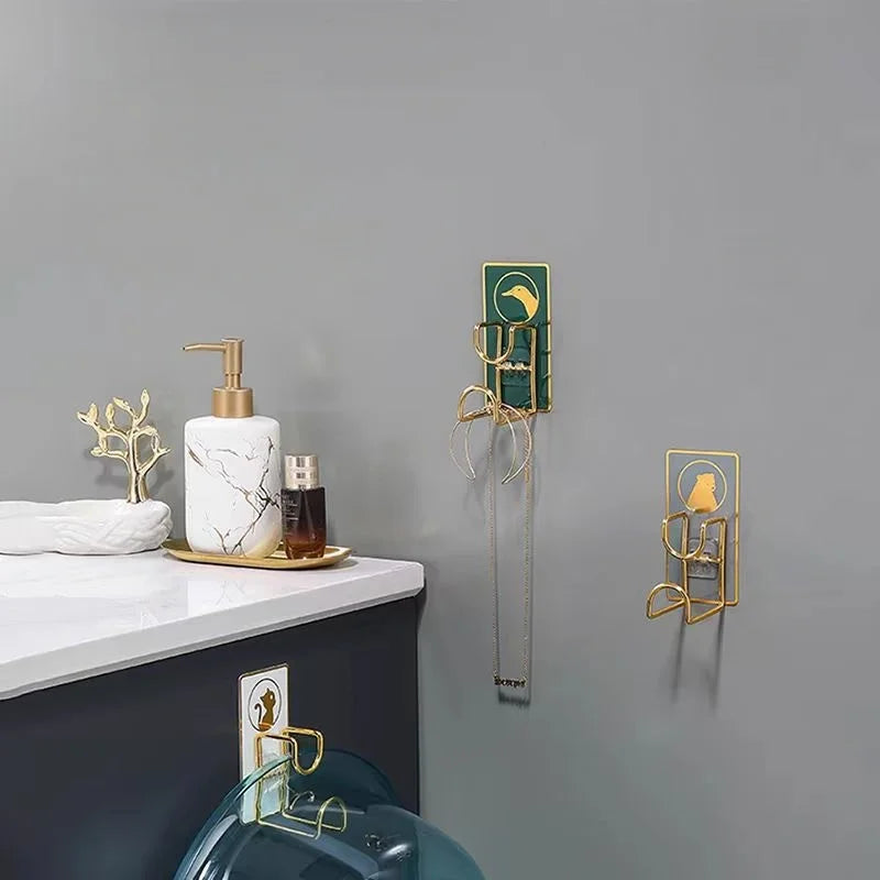 No-Drill Cartoon Wall Hook Washbasin Storage Rack | Stainless