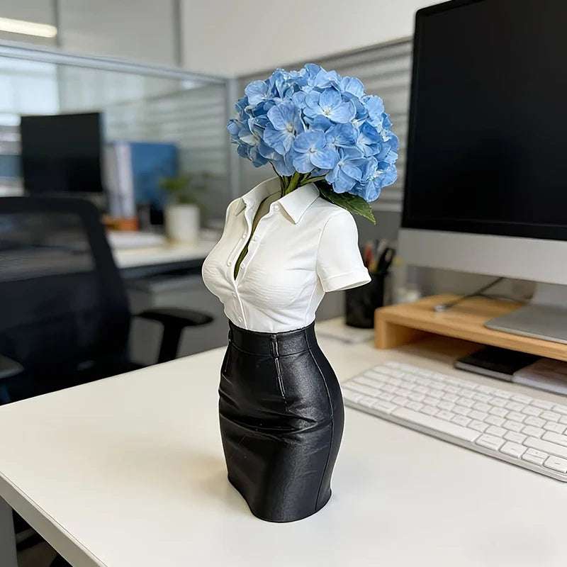 3D Printed Half-Body Statue Vase | Creative Desk Art Decor
